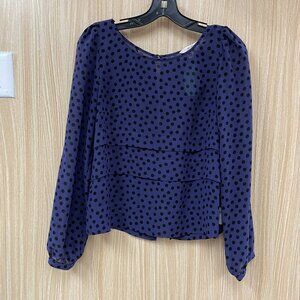 BCBGeneration Purple Polka Dot Top Size Small